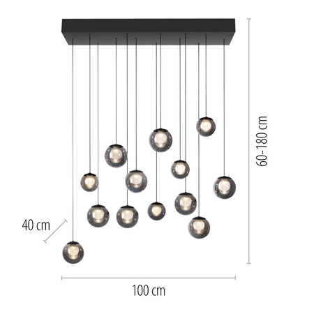 Wisząca lampa na pilota, z regulacją światła i wysokości PURE POPUP SZARA (2590-15) - Paul Neuhaus