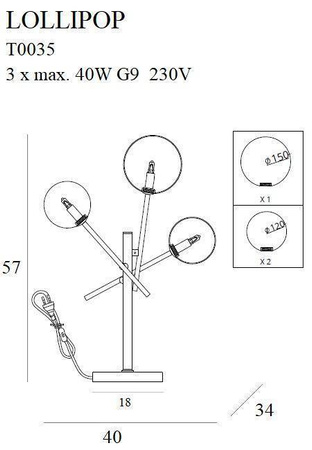 Lampa stołowa LOLLIPOP (T0035) - Maxlight