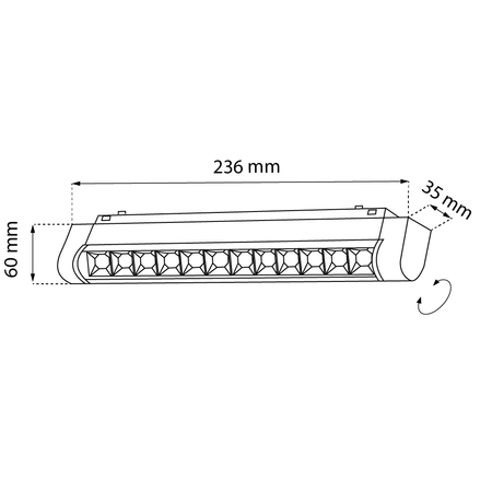 Spot magnetyczny Komatsu Slim dot move - Czarny - 48V 12W 960lm (236 mm) 3000K (6059) - Shilo