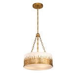 Lampa wisząca Sawgrass - 3 źródła światła - Płatkowe złoto (QN-SAWGRASS-2P-DG-O) - Quintiesse