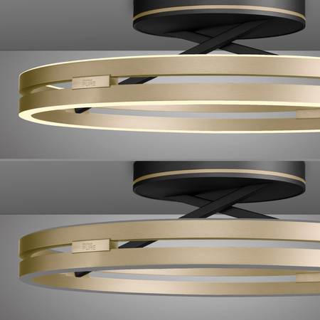 PURE LOOP LAMPA SUFITOWA CZARNY/MATOWY MOSIĄDZ (6552-68) - Paul Neuhaus