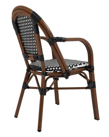 Krzesło ogrodowe CAFE PARIS ARM brązowe   rattan (KH1501100174) - King Home