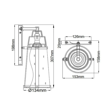 Kinkiet zewnętrzny Miles (HK-MILES-BK) - Elstead Lighting