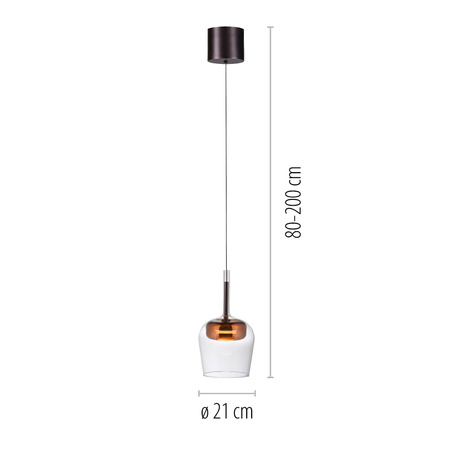 Lampa wisząca na pilota i aplikację, z płynną regulacją wysokości Q-KON MIEDZIANY (2741-20) - Paul Neuhaus