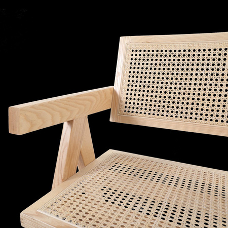 Krzesło BOHO drewniane w kolorze naturalnym z podłokietnikami (MH-011CH-NN) - Moos Home