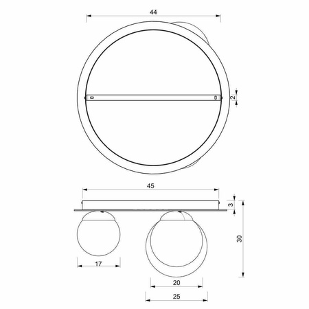 Lampa sufitowa PLATO 2xE14 + 1xE27 (MLP7966) - Milagro