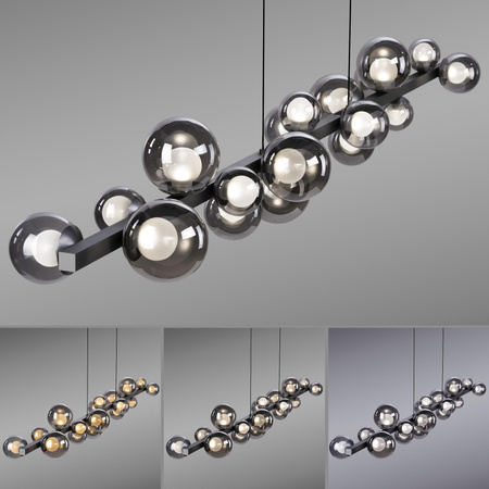 Lampa wisząca z płynną regulacją wysokości PURE E-POPUP 180cm SZARA (2558-15) - Paul Neuhaus