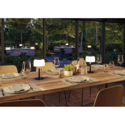 Lampka stołowa solarna BARTJA LED 3-STEP DIM USB-C 1.6W 160lm 2700K IP44 czarny / tworzywo sztuczne (PL94607) - PAULMANN