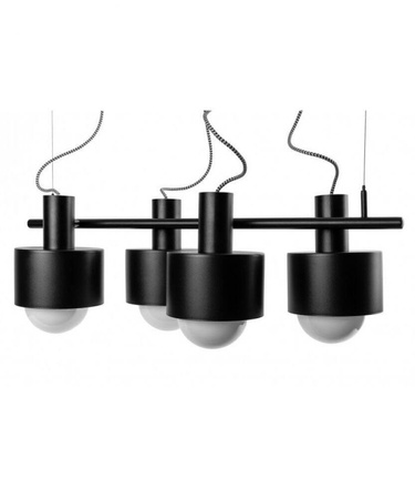 Lampa wisząca Enkel 4 z oplotem poliestrowym czarnym (EN4422P0) - Ummo