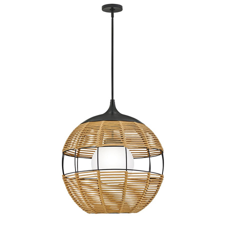 Średnia lampa wisząca na taras Maddox karmelowy beż (QN-MADDOX-P-M-BK-CAM) - Quintiesse