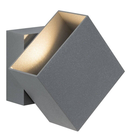 Oprawa elewacyjna Cybo LED 2x3W 230V IP65 kwadratowy 100x100mm Szary Aluminium (PL18002) - Paulmann