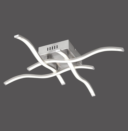 WAVE LAMPA SUFITOWA STALOWY (15131-55) - Paul Neuhaus