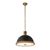 Pojedyncza lampa nad stół Doral  Matowa czerń, vintage mosiądz (QN-DORAL-P-M-BK) - Quintiesse