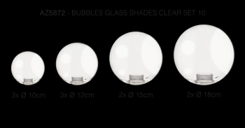 Zestaw 10 kloszy BUBBLES Szkło SHADES SET 10 WHITE (AZ6728) Azzardo