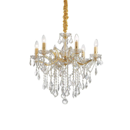 Złoty żyrandol FLORIAN SP6 (35635) Ideal Lux - 6 "świeczek"