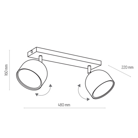 ALTEA BLACK LAMPA SUFITOWA 2 PŁ + ŻARÓWKI (6518) - TK Lighting