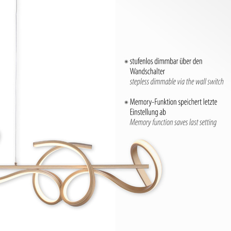 CURLS LAMPA WISZĄCA MATOWY MOSIĄDZ (19033-60) - Paul Neuhaus