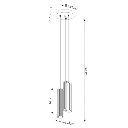 Lampa wisząca KARBON 3P taupe (SL.1775) - Sollux Lighting