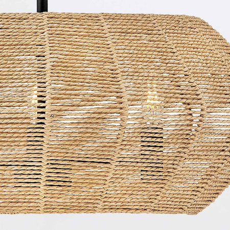 Rattanowa lampa wisząca Luca - 3 źródła światła - karmelowy beż (QN-LUCA-P-S-BK-CAM) - Quintiesse