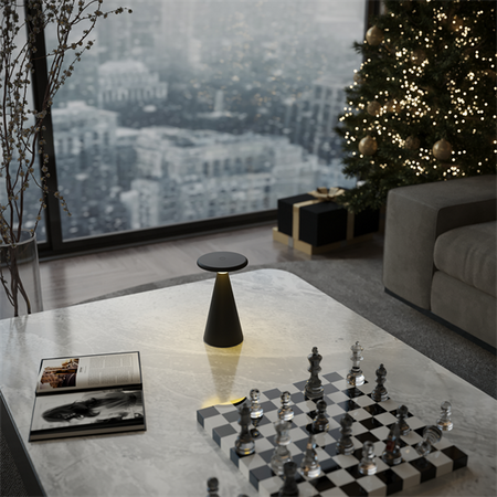 MAXLIGHT T0063 LAMPA STOŁOWA FUNGHI CZARNA IP44