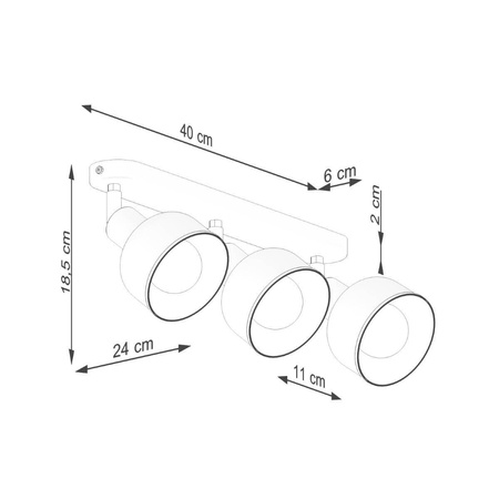 Plafon ELBA 3 czarny (SL.1318) - Sollux Lighting