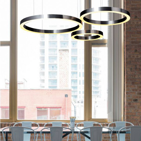 Lampa wisząca CIRCLE 60+80 LED tytanowa na 1 podsufitce (ST-8848-60+80 black) - Step into Design