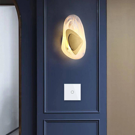 Moduł pojedynczego włącznika dotykowego z separowanymi stykami sterowany pilotem z pojedynczym niebieskim panelem szklanym (VL-C701IR-69) LIVOLO