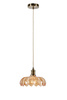 Lampa wisząca KURAGE z bursztynowym kloszem  1L Antique Brass/Amber (108858) Markslojd
