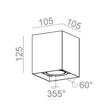 Plafon SQUARES next 50x1 LED natynkowy kol. BIAŁY STRUKTURA (46968-M930-F1-PH-13) - Aqform