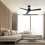 CEILING FAN WITHOUT LED BLACK MATT (19136-B Zambelis) - Zambelis