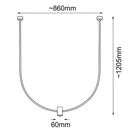 Lampa wisząca no. C - Platyna mat (860 mm)   (5083) - Shilo
