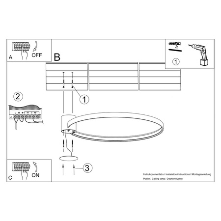 Plafon RIO 78 ochra czerwona LED 4000K (TH.415) - Thoro Lighting