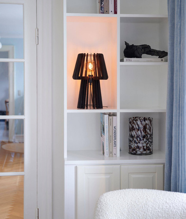 Drewniana lampa stołowa GROA Nordlux E27 40W Drzewo Czarny