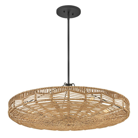 Lampa wisząca Ophelia - 6 źródeł światła - Czarny, karmelowy beż (QN-OPHELIA-6P-BK-CAM) - Quintiesse