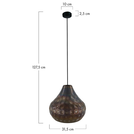 Lampa wisząca z metalu 31,5x31,5x127,5cm (102745) - DIJK