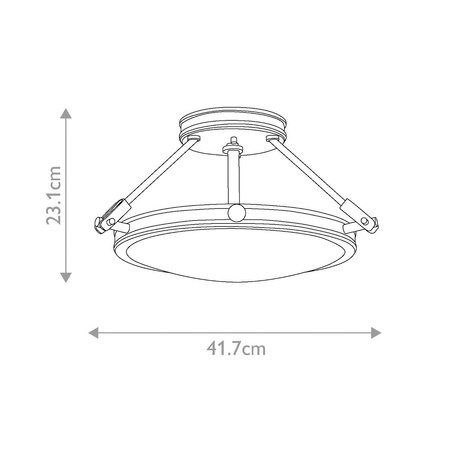 Mały półplafon Collier - 3 źródła światła - Zgaszona czerń (HK-COLLIER-SF-S-BX) - Elstead Lighting