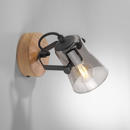 GREEN LANGSTRÖM LAMPA SUFITOWA/ KINKIET CZARNY/DREWNO (11447-79) - Paul Neuhaus