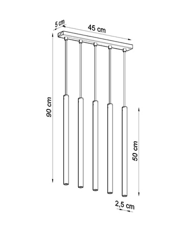 Lampa wisząca PASTELO 5 biała (SL.0468) - Sollux