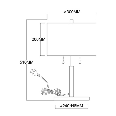 Lampa stołowa Fogo 2xE27 czarna  (LP-0304/2T BK) - Light Prestige