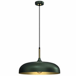 Lampa wisząca LINCOLN GREEN/GOLD 1xE27 45cm (MLP7900) - Milagro