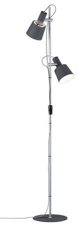 Neordic Haldar Lampa podłogowa max. 2x20W E14 230V ciemnoSzary/Chrom Metal (PL79690) - PAULMANN