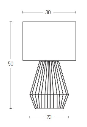 TABLE LAMP E27 MAX 40W HEMP ROPE &LINEN NATURAL  ON OFF SWITCH (20235 Zambelis) - Zambelis