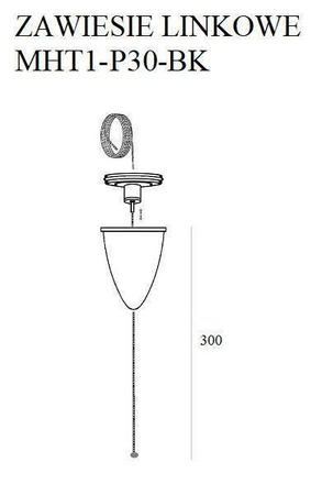 Zawiesie linkowe DOBAC TRACK 3m czarne z regulacją bez uchwytu (MHT1-P30-BK) - Maxlight