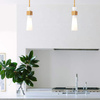 Mała lampa wisząca nad wyspą kuchenną Kristy Przecierane złoto (KRISTY-MP-DG-OPAL) - Elstead Lighting