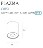 Oprawa sufitowa PLAZMA IP54 (C0151) - Maxlight