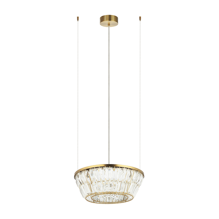 PENDANT LED LIGHT 27W 3000K METAL-CRYSTAL ANTIQUE BRASS (23045 Zambelis) - Zambelis