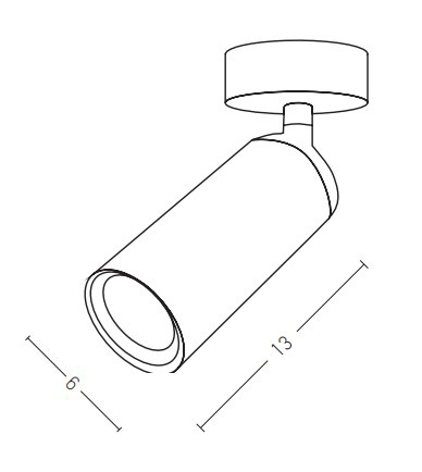 CEILING MOVABLE SPOT LED 9W WHITE (S054-15 Zambelis) - Zambelis