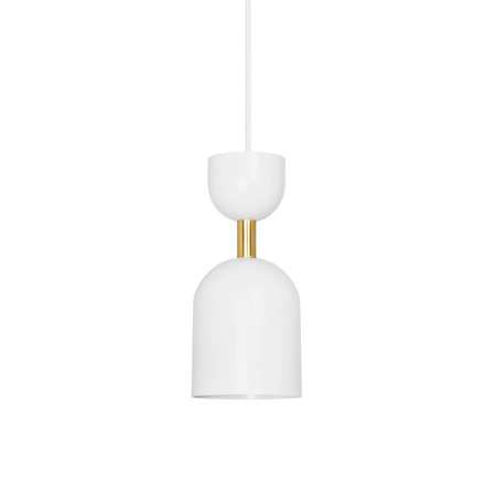 SUPURU biała sufitowa lampa wisząca z mosiężną rurką (SUA131P0) - Ummo