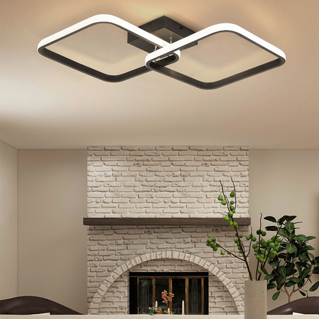 Lampa Dekoracyjna 2 kwadraty 52W Czarna DL-Z02 IMOLA - DomenoLED