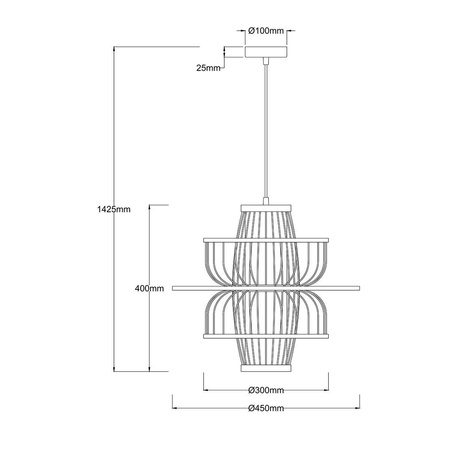 Ratanowa lampa wisząca Astra naturalna 1xE27 (LP-3110/1P NT) - Light Prestige